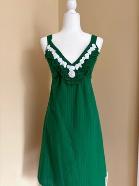 Beth Bowley Green Satin Shell Top